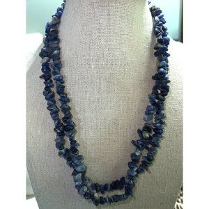 Lapis Lazuli Chip Necklace -- 36"